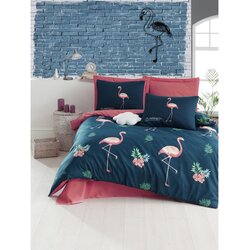 Big Filamin - Dark Blue Dark BluePinkGreen Super King Quilt Cover Set (EU) (IT) Cene