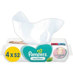 Pampers Sensitive otroški nežni vlažni robčki za občutljivo kožo 4x52 kos Cene