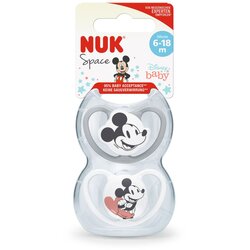 Nuk tolažilna duda - silikon Space Mickey vel.2 (6-18m), 2 kos Cene