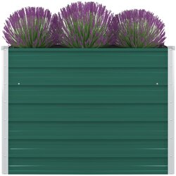 vidaXL Povišena vrtna gredica 100 x 100 x 77 cm pocinčani čelik zelena Cijene