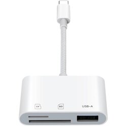 INF Type-C 3-v-1 čitalec kartic – SD/TF/USB, Visoka Hitrost White, (5000282774) Cene