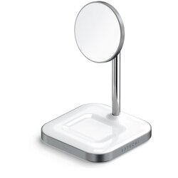 Satechi aluminium 2-in-1 magnetic wireless charging stand - white Cene
