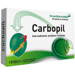 Herbifit carbopil tbl za zvakanje 30 kom Cene