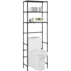 vidaXL Stalak iznad toaletne školjke s 3 police crni 53 x 28 x 169 cm Cijene