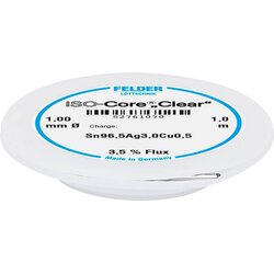 Felder Löttechnik felder iso-core ''clear'' SAC305 spajkalna palica tuljava Sn96\,5Ag3Cu0\,5 1 mm, (20428788) Cene