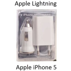 Mobiline polnilec usb 3v1 beli (avto+zidni+kabel) za apple lightning Cene