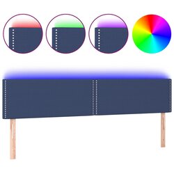Maison Chic led posteljno vzglavje - vzglavna omarica - nočna omarica modro 200x5x78/88 cm blago, (21709025) Cene