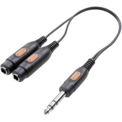 SpeaKa Professional JACK audio Y-adapter 1x JACK\, moški 6.35mm/2x JACK\, ženski 6.35mm\, črn, (20411477) Cene