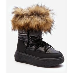 Kesi Women's snow boots with fur on the platform black Nabilla Cene