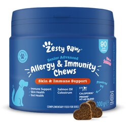 Zesty Paws Senior Allergy & Immunity priboljški z lososom - Varčno pakiranje: 2 x 90 žvečilnih tablet Cene