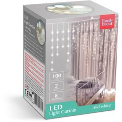 Family Christmas LED zavesa 100 LED 2,2m IP44 bela barva svetlobe Cene