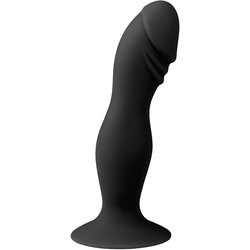 EasyToys Silicone Pleaser Black Silicone Anal Dildo with Suction Cup Cene