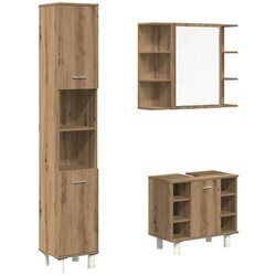 Maison Chic Kopalniška garnitura - Kopalniški sestavi 3-delna artisan hrast inženirski les, (21787174) Cene