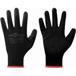 vidaXL Delovne rokavice 24 pcs Črna 7 / S Poliester Cene