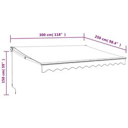 vidaXL Zložljiva tenda modra in bela 3x2,5 m blago in aluminij Cene