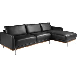 Angel Cerdá Desni chaise longue kavč črno usnje, (21327938) Cene