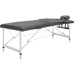 Furnova Masažna miza z 2 conama aluminijast okvir antracitna 186x68 cm, (21919829) Cene