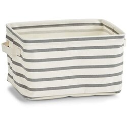 ZELLER Košara za shranjevanje Stripes (28 x 21 x 16 cm, z ročaji, sivo-bež , tkanina) Cene