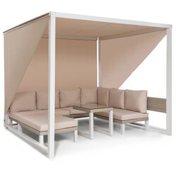 Blumfeldt havanna pavillon & lounge-set, 270x230x270cm, 4 dvojni sedeži, bela - Cene