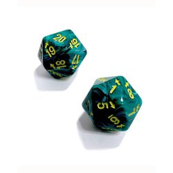 Chessex kockice - vortex - malachite-yellow - count up & down D20 Cene