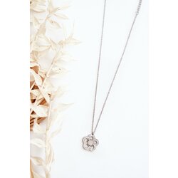 Glam Chic Women's Chain With Flower Silver Cene