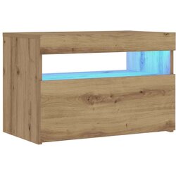 vidaXL Noćni ormarić s LED svjetlima Artisan hrast 60x35x40 cm Cijene