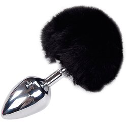 Alive Metal Anal Fluffly Plug L Black Cene