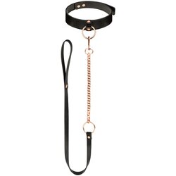 Rosy Gold - Collar with Leash - Black Cene