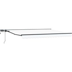  Ročno senčilo s LED-ji Bela in antracit 4,5 × 3,5 m, (5000210906) Cene
