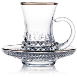Rogaška skodelica za kavo s podstavkom – diamond platinum – set 2 kos + darilo Cene