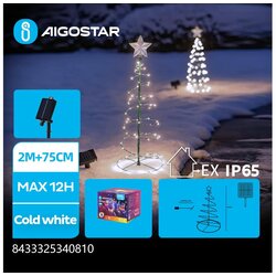 Aigostar led solarna božićna dekoracija LED/0,26W/3,7V 75cm IP65 hladna bela Cene