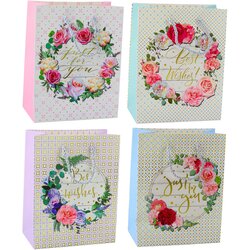GIFT Bag Patterns Flowers Best Wishes 23 x 18 x 10.5 cm Cene