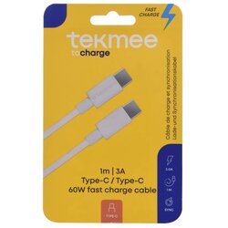 TEKMEE kabel you & me 2/1, 40 w, type c, 1M crveni i bijeli Cene