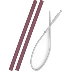 Minikoioi Straw with Cleaning Brush silikonska slamica s krtačko Rose 2 kos Cene