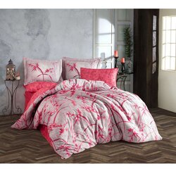 JASMIN pinkredgrey tencel satin double quilt cover set Cene