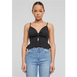 Urban Classics Women's top Waffle Pique Ruffle black Cene