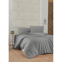 Dark grey grey ranforce super king quilt cover set (fr) Cene