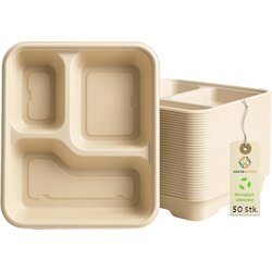 GREENKAUFEN 50x kompostabilni krožniki iz bagase s 3 razdelki Cene