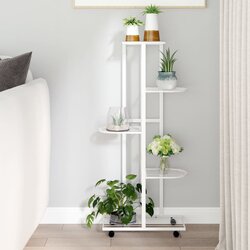 vidaXL Stalak za cvijeće s 5 katova 44 x 23 x 100 cm bijeli željezni Cijene