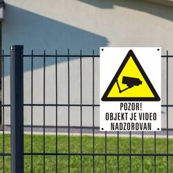 TECHTRADE PVC tabla POZOR! OBJEKT JE VIDEO NADZOROVAN 200x300mm bela Cene