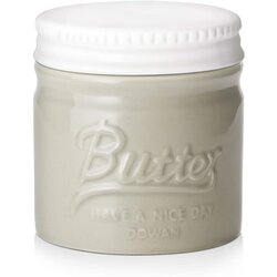 Dowan Butter Crock - Keramična posoda za maslo s pokrovom, shranjevanje sladkarij. Mehko maslo z vodno tesnilom. Francoski dizajn, siva., (22137434) Cene