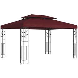Gazebo 3,97 x 2,96 x 2,68 m Vinska crvena Poliester i čelik Cene