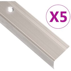 vidaXL Obroba za stopnice L-oblike 5 kos aluminij 90 cm barva penine Cene
