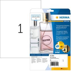 SOLPLANET HERMA Labels transparent crystal-clear A4 210x297 mm transparent clear film glossy 25 pcs. Cene
