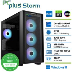 PCPLUS gaming namizni računalnik Storm i7-14700F/32GB/2TB NVMe SSD/RTX 5060 Ti 8GB/Windows 11 Home 147761 Cene