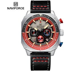 Naviforce Sat SQ-38602 - Srebrna / Crna / Crvena Cene