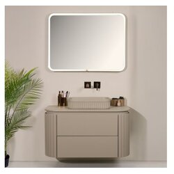 Hanah home Set kupaonskih ormarića s umivaonikom i ogledalom, 2 dijela, bež Cijene