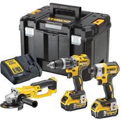 Dewalt set aku bušilica, aku udarni odvijač i aku brusilica DCK383P2T 18V 2x5Ah BRUSHLESS Cijene