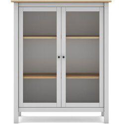 Marckeric Bijela/natur vitrina od borovine 90x110 cm Misti - Cene