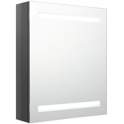 Maison Chic led kopalniška omarica - kopalniški kabinet z ogledalom sijoče siva 50x14x60 cm, (21794627) Cene